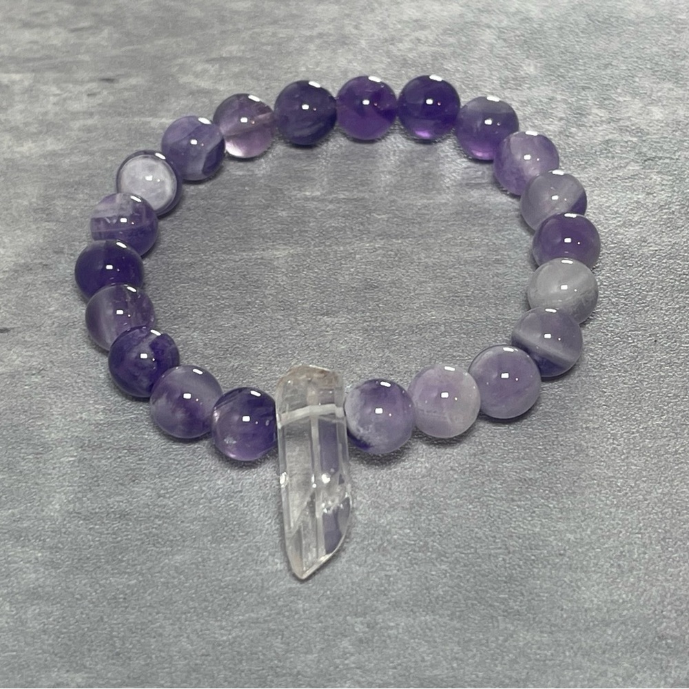 Amethyst with clear quartz